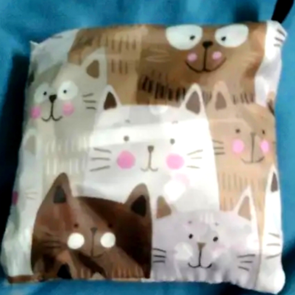 1pc Kitten Print Fashion Tote Bag- Large Capacity, Foldable,Reusable. - Picture 4 of 5